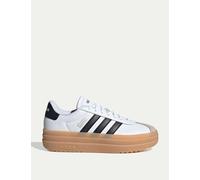 Adidas Women's VL Court Bold Leather Platform Trainers - 6 - White, Teal,White