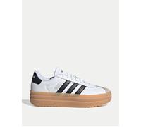 adidas Women's VL Court Bold Shoes - Cloud White/Core Black/Wonder Beige - Size: UK 6