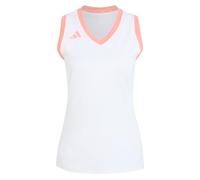 adidas Women's Volleyball Quickset Sleeveless Jersey Shirt, White/FROTUR/SOLTUR, XL