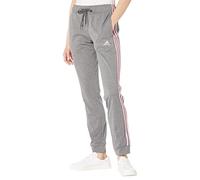 adidas Women's Warm-up Tricot Regular Tapered 3-Stripes Track Pants, Grey Melange, Medium