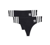 adidas Women's Wide Side Thong Panty Underwear, Black/Black, L