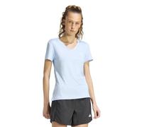 adidas Women's Workout Essentials Heather V-Neck Shirt, Crystal Sky, XS