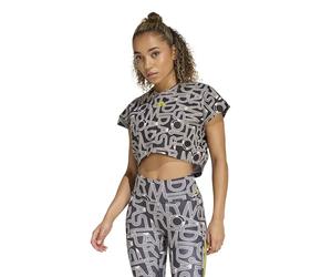 adidas Women's x Farm Rio Training Tank TOP, Black/Crystal Linen/Unity Lime, L