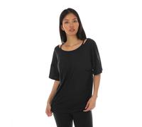 adidas Womens Yoga Studio Oversized T-Shirt in Black Cotton - Size 6 UK