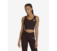 adidas Workout Essentials 3-Stripes cropped brown dark white women top - S