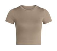 adidas Women's Workout Essentials Knit Baby Tee, Chalky Brown, M