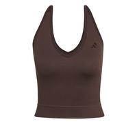 adidas Women's Workout Essentials Knit Halterneck T-Shirt, Aurora Coffee, XL