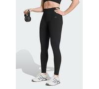 adidas Workout Essentials Knit Scrunch 7/8 Leggings, Black, Size M, Inside Leg Regular, Women Black