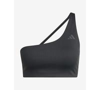 adidas Women's Optime Workout Rib One Shoulder Light Support Bra, Black, S