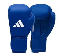 adidas World Boxing Licensed Gloves - 10oz, Blue - Made of Leather, Suitable for Competition, High Compression Foam Padding for Optimal Shock Absorption, with Elasticated Strap