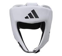 adidas World Boxing Training Head Guard - Small, White - Adjustable Boxing Headgear, Non-Slip Lining, Protects Forehead, Ear, & Cheeks, Made of PU Leather, with Air-Cushioned Foam Padding - White, XL