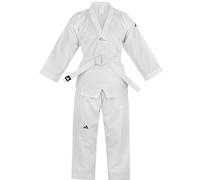 adidas WT Approved Taekwondo Dobok - 130 cm - Made of Polyester, Suitable for Beginners, Lightweight & Breathable, White Belt Included