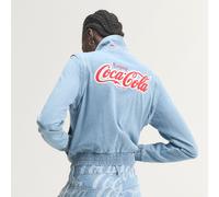 Adidas Originals Coca-cola Firebird Reg Denim Full Zip Sweatshirt Blue XL Woman