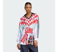Adidas Originals Coca-cola Mash Up Smocked Jersey Long Sleeve T-shirt White S Woman