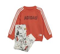 Adidas x Disney Mickey Mouse Kids Crewneck and Jogger Set Colour: Red, Size: 12-18 months