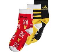 Adidas, X Disney Mickey Mouse Socks 3 Pairs, Socks, Black/Better Scarlet/Bold Gold, Xs, Unisex-Bambino