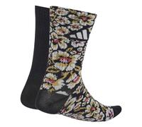Women's adidas Farm Socks 2 Pair Pack - Multicolor/Black/Tactile Red/St Tropic Bloom - Size: Medium