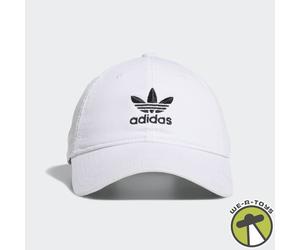 Adidas Youth Fit Washed Relaxed Cap Hat White Strap-Back