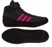 adidas mens Hvc Wrestling Shoes, Black/Charcoal/Hot Pink, 12.5
