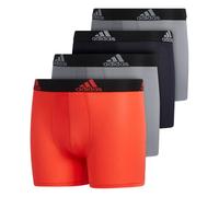 adidas Youth Performance 4-Pack, Kids Underwear, Boys Athletic Fit Microfiber Boxer Briefs, Legend Ink Blue/Clear Onix Grey/Bright Red, L