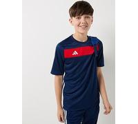adidas Youth Tiro Essentials Tee, Navblu/Red, Size 7-8 Years Navblu/Red