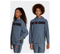 adidas Youth Tiro Essentials Woven Hoody - Grey, Grey, Size 7-8 Years Grey