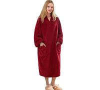 Adigaber Oversized Hoodie Blanket for Women Ultra Plush Comfy Wearable Hooded Giant Sweatshirt One Size TV-Blanket Front Pockets for Men Women Teens Friends