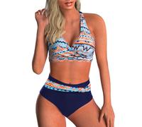 Adigaber Women's Two Piece Swimsuits High Waisted Printed Bikini Sets | Criss Cross Top, Removable Padding, tummy control, Adjustable Shoulder Straps, Breathable, Quick-drying, Beach, Sexy,Vintage