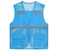 Adigau Fluorescent Safety Vest Multi Purpose with Large Pockets Top Notch Professional Elevate Image Top Workwear Designed for Perfection S Blue