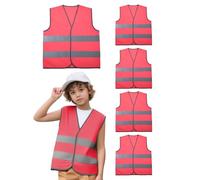 Adigau Hi Vis Reflective Vest High Visibility Vest Lightweight Breathable Design for Roadside Emergencies Outdoor 5 Pieces Hi Vis Vest 5 Pack Pink S