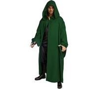 Adigau Jafar Costume Makes You Stand Out In Any Crowd Wizard Cape Medieval Cloak Adult for Wizard Costumes Renaissance Bloody Cloak S Green