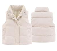Adigau Little Girls Puffer Jacket Kids Down Jackets Baby Sleeveless Thickened Jacket Kid's Down Waistcoat Autumn Winter Thickening Outside Vest Boy Jacket Coat Vest White 6-7Y