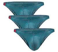 Adigau Mens Underwear Briefs Classic Underpants Fashion Solid Color Low Rise Mesh Triangle Pants Comfort Lightweight Pouch Briefs 3 or 4 Pack 06 Peacock Blue M