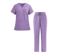 Adigau Scrubs Uniforms Set Medical Soft Comfortable Fit Nurse Breathable Hospital 9 Pockets Elastic Waist Lightweight Professional Work Wear Clothing Scrub for Healthcare Professionals Purple M
