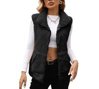 Adigau Womens Sherpa Fleece Jackets Casual Sleeveless Cardigans Fashion Zipper Body Warmer Comfy Lightweight Outwear Elegant Fuzzy Coat Fitted Cardigan with Pocket Black XL