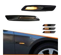 ADIIL Black F10 Style Smoked Lens Front Fender Sequential Amber LED Turn Signal Lamp Side Marker Lights Assembly For BMW 1 3 5 Series E82 E88 E90 E91 E92 E93 E60 E61