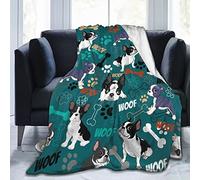 ADIJOK Boston Terrier Blanket Soft Cozy Throw Blanket for Kids, Adults, 50"X40", Black and White Animal Print