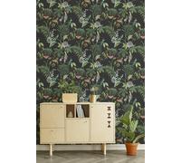 Adilah Tropical Floral Wallpaper Superfresco Easy Black One Size