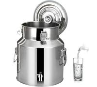 Adima 201 Airtight Storage Milk Cans Stainless Steel Milk Cans Bucket Heavy Duty Milk Jug Liquid Container Tea Canister Oil Barrel Wine Pail 5L/9L/14L/18L/22L/24L/28L,28L