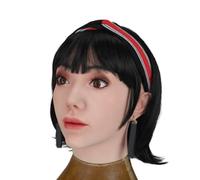 Adima Crossdresser Silicone Mask Female Full Soft Face Can Make up Mask Realistic Hand-Made Face for Halloween Transgender,color1,Without makeup