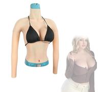 Adima Half-Body Silicone Breastplate Realistic E/G Cup Fake Boobs with Sleeve, Breasts Forms Enhancer for Mastectomy Cosplay,color2,G Cup