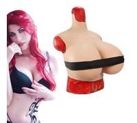 Adima Large Silicone Breast Forms Z Cup Soft Breastplat Realistic Huge Fake Boobs for Drag Queen Crossdresser Cosplay,Natrual,One Size