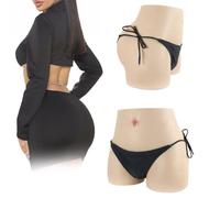 Adima Men's Realistic Silicone Boxer Briefs Hip Buttock Thicken Panty with Hiding Gaff for Crossdressers Transgender,Wheat(upgrades)