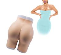 Adima Realistic Full Silicone Panties Open Crotch Fake Butt Pants Butt Enhancer Shaper Control Shorts for Transgender Women,Brown,One Size