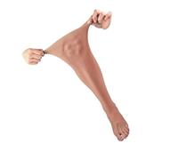 Adima Realistic Silicone Men Leg Gloves Prosthetic Artificia Feet Sleeve with Knees Leg Cover Hide Scar Skin for Transvestite,Ivory,right