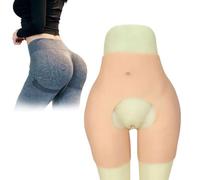 Adima Silicone Hip Enhancer Open Crotch Panty Fake Buttocks Shaper Panties for Women Drag Queen Performance,white (0.8cm)