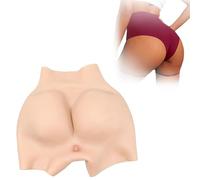 Adima Transgender Silicone Hip Enhancer Buttock Pants Fake Vaginal panty Men's Hiding Gaff Boxer Briefs for Crossdresser,Ivory,basics