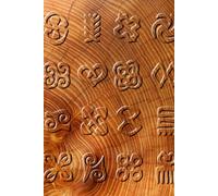 Adinkra Symbols Carved Wood: 110 Page Blank Notebook - Ruled Paper Journal - 6" x 9" (15.24 x 22.86 cm)