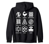 Adinkra Symbols From Ghana Collection Art African Tribal Zip Hoodie