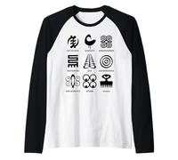 Adinkra Symbols from Ghana Collection Tribal Art African Raglan Baseball Tee